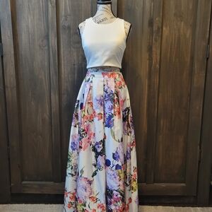 My Michelle Floral 2 Piece Dress - White and Multicolor